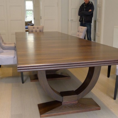 New three meter long dining table in fumed oak for Town House, Abbey Road, London